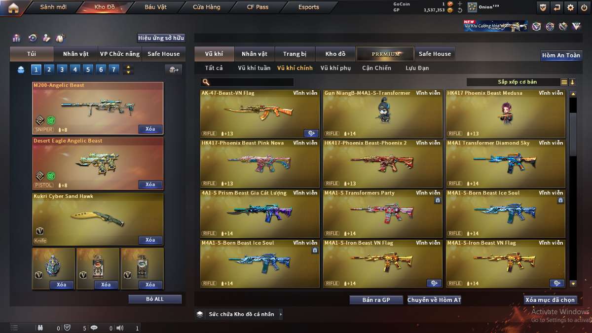 shop acc cf uy tin gia re